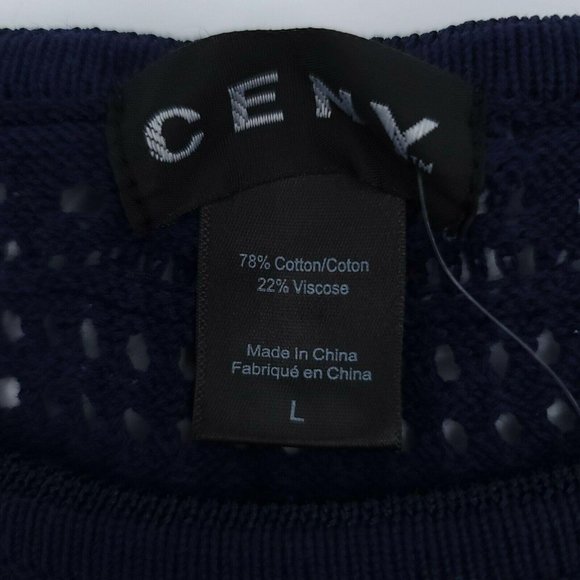 Ceny Women's Large Navy Pointelle Boat Neck Sweater - Picture 10 of 10